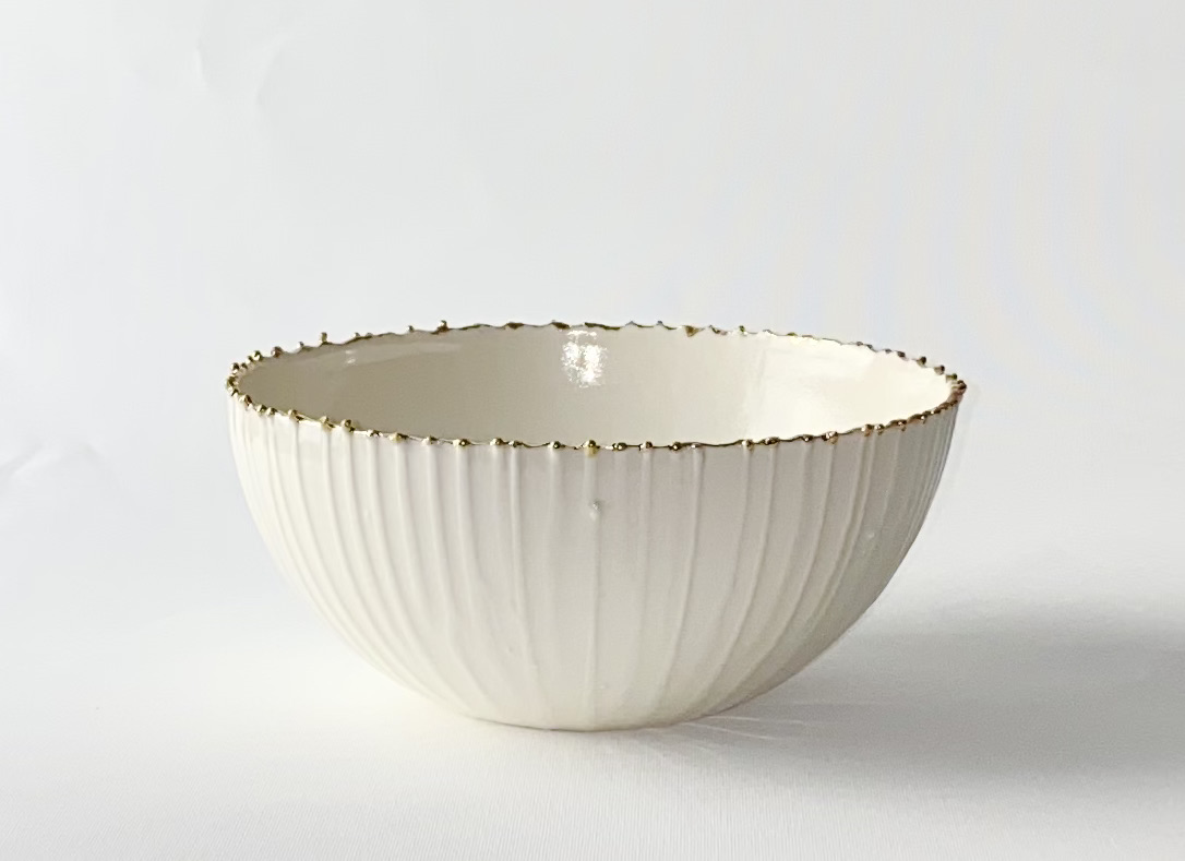 Small porcelain bowl with gold details