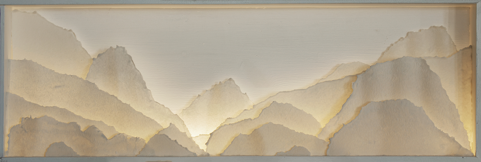 Backlit porcelain landscape diorama